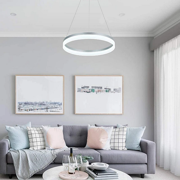 Lustra LED cu telecomanda ANINA 34W, lumina Rece/Calda/Neutra, Dimabila, Alb, Inaltime Reglabila Lustre LED cu Telecomanda Default Title Alessandro Design