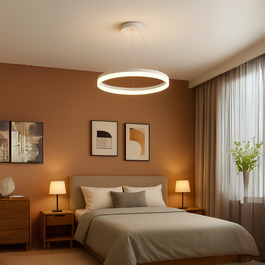 Lustra LED cu telecomanda ANINA 34W, lumina Rece/Calda/Neutra, Dimabila, Alb, Inaltime Reglabila Lustre LED cu Telecomanda Default Title Alessandro Design