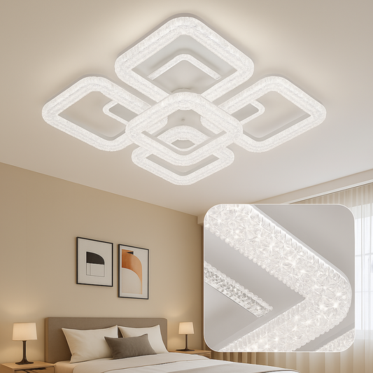 Lustra LED Astrid cu Telecomanda, 134W, Dimabil, Alb Lustre LED cu Telecomanda Default Title Alessandro Design