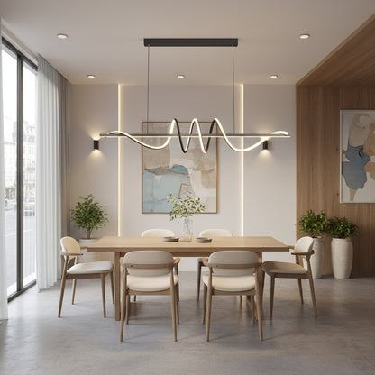 Lustra LED suspendata cu telecomanda RIBBON 64W, Liniara, lumina Rece/Calda/Neutra, Dimabila, Negru, Inaltime Reglabila Lustre LED cu Telecomanda Default Title Alessandro Design