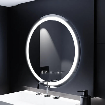 Oglinda LED Rotunda, 70cm, Celeste MotionGlow Marcello, Sistem Dezaburire, Ceas & Termometru, Dimabila, Lumina Calda Neutra Rece 3000K/4000K/6000K Oglinzi Marcello Default Title Alessandro Design