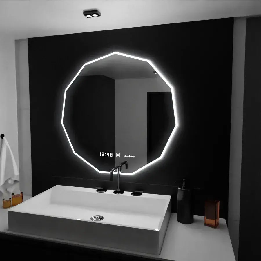Oglinda LED 60cm, POLIGON Senzor MotionGlow Marcello, Sistem Dezaburire, Ceas & Termometru, Dimabila Oglinzi Marcello Default Title Alessandro Design