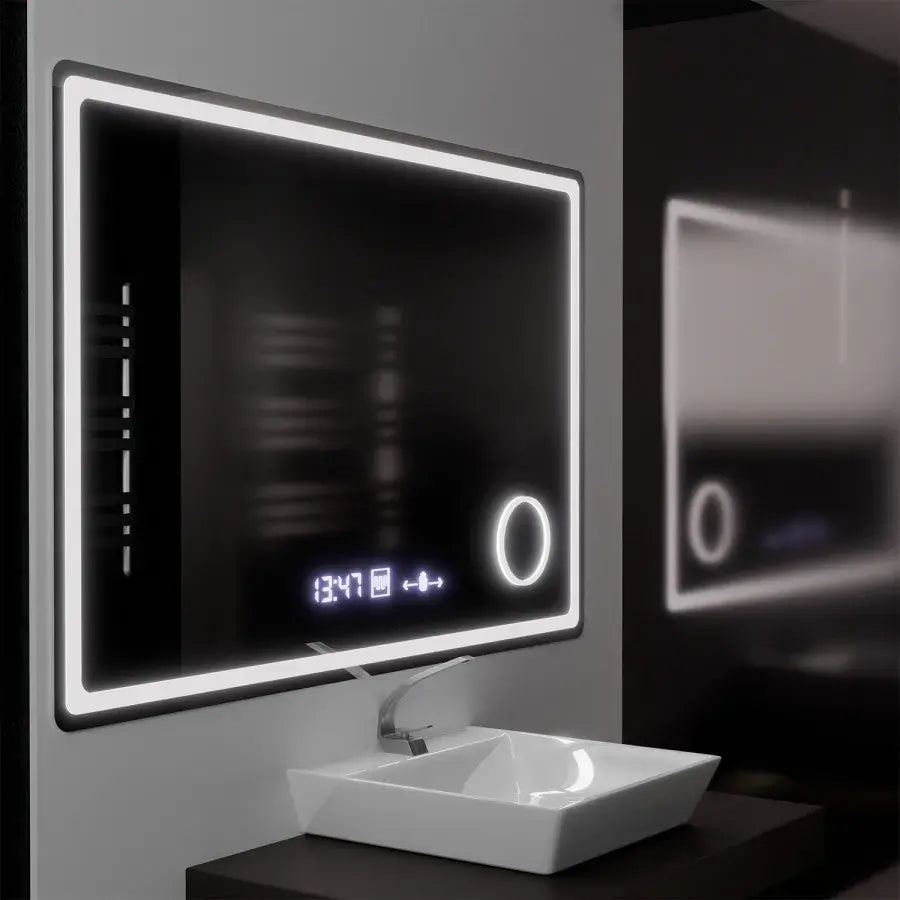 Oglinda LED Rectangulara, 120x80cm, Souverain MotionGlow Marcello, Sistem Dezaburire, Ceas & Termometru, Lupa Cosmetica, Dimabila Oglinzi Marcello Default Title Alessandro Design