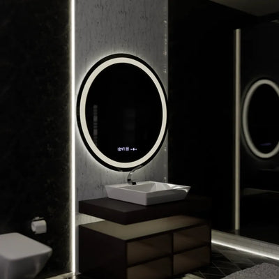 LED okrúhle zrkadlo, 100 cm, Celeste MotionGlow Marcello, Demister System, Hodiny & Teplomer, Stmievateľné