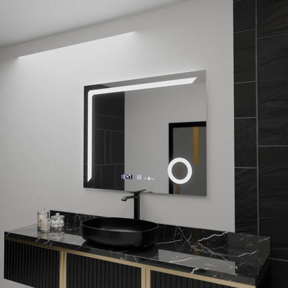 Oglinda LED Rectangulara, 100x80cm, Precision MotionGlow Marcello, Sistem Dezaburire, Ceas & Termometru, Lupa Cosmetica, Dimabila Oglinzi Marcello Default Title Alessandro Design