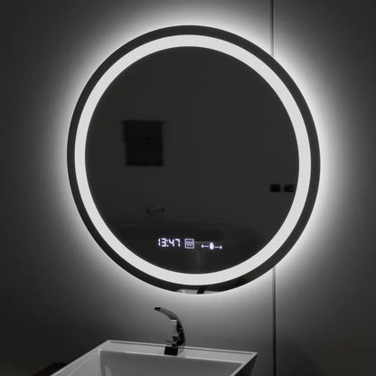Oglinda LED Rotunda, Diametru 50cm, Celeste MotionGlow Marcello, Sistem Dezaburire, Ceas & Termometru, Dimabila, Lumina Calda Neutra Rece 3000K/4000K/6000K Oglinzi Marcello Default Title Alessandro Design