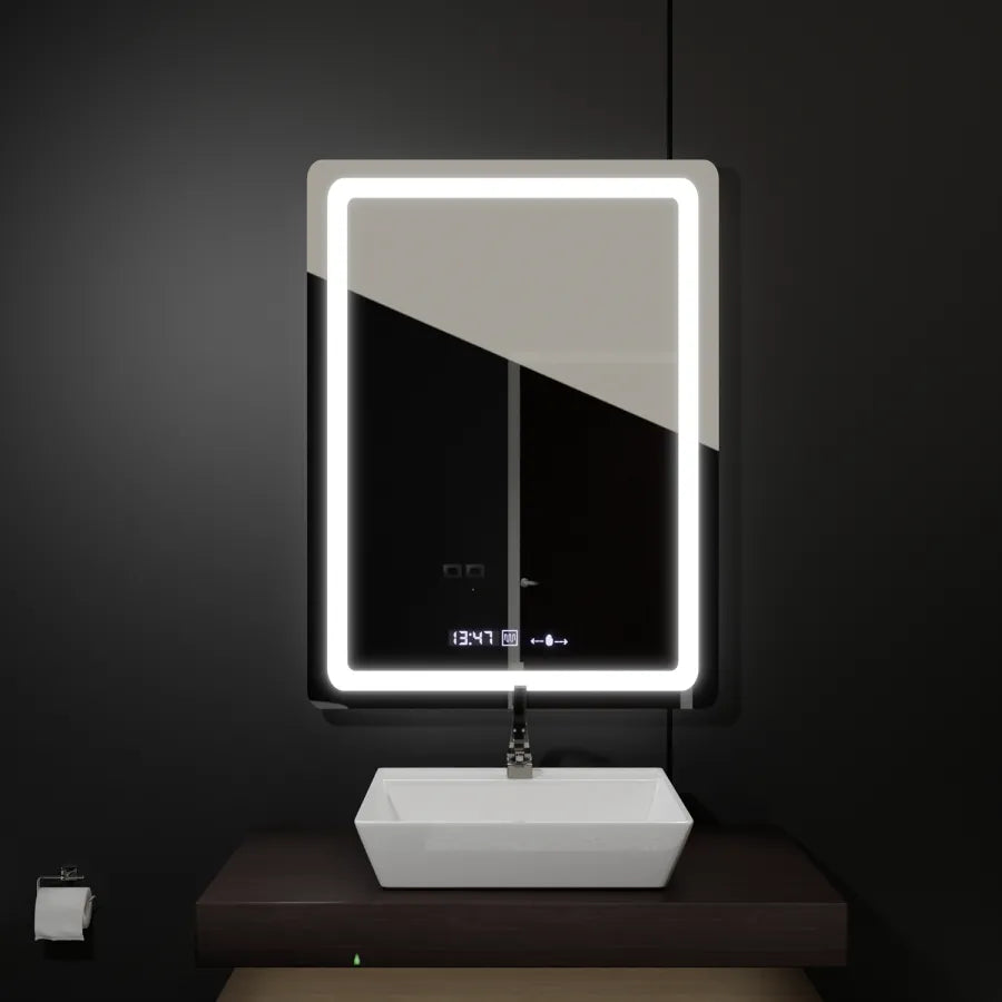 Oglinda LED Rectangulara, 60x80cm, Wizz Senzor MotionGlow Marcello, Sistem Dezaburire, Ceas & Termometru, Dimabila Oglinzi Marcello Default Title Alessandro Design