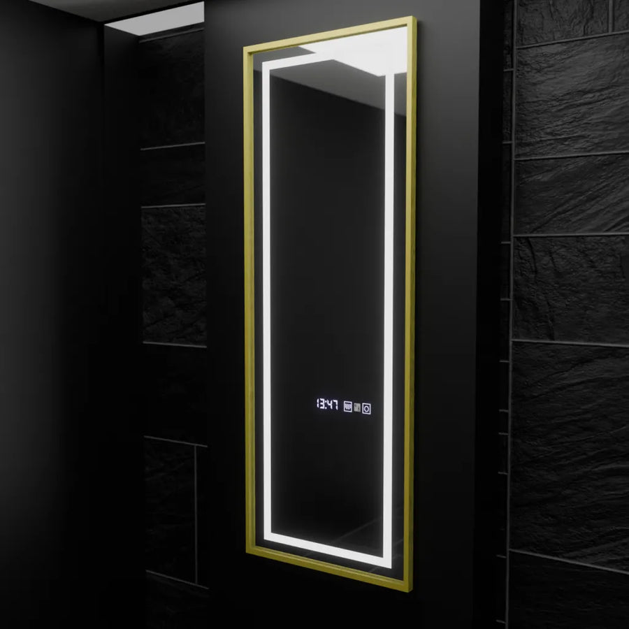 Oglinda LED Rectangulara, 45x140cm, Elena Senzor Radar Marcello, Sistem Dezaburire, Ceas & Termometru, Dimabila, Dressing Couture Oglinzi Dressing Default Title Alessandro Design