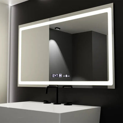Oglinda LED Rectangulara, 120X70cm, Radiante Senzor MotionGlow Marcello, Sistem Dezaburire, Ceas & Termometru, Dimabila Oglinzi Marcello Default Title Alessandro Design