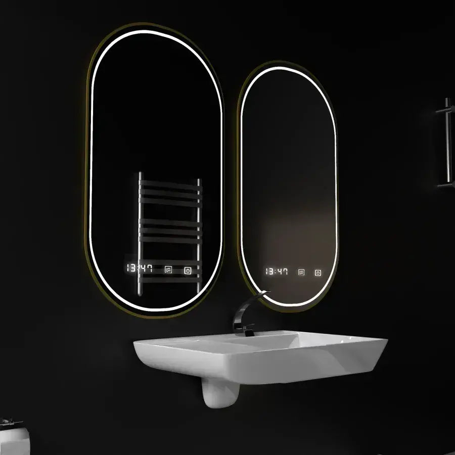 Oglinda LED Ovala, 50x80cm, Roven Senzor MotionGlow Marcello, Sistem Dezaburire, Ceas & Termometru, Dimabila Oglinzi Marcello Default Title Alessandro Design