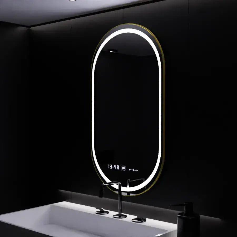 Oglinda LED Ovala, 50x80cm, Roven Senzor MotionGlow Marcello, Sistem Dezaburire, Ceas & Termometru, Dimabila Oglinzi Marcello Default Title Alessandro Design