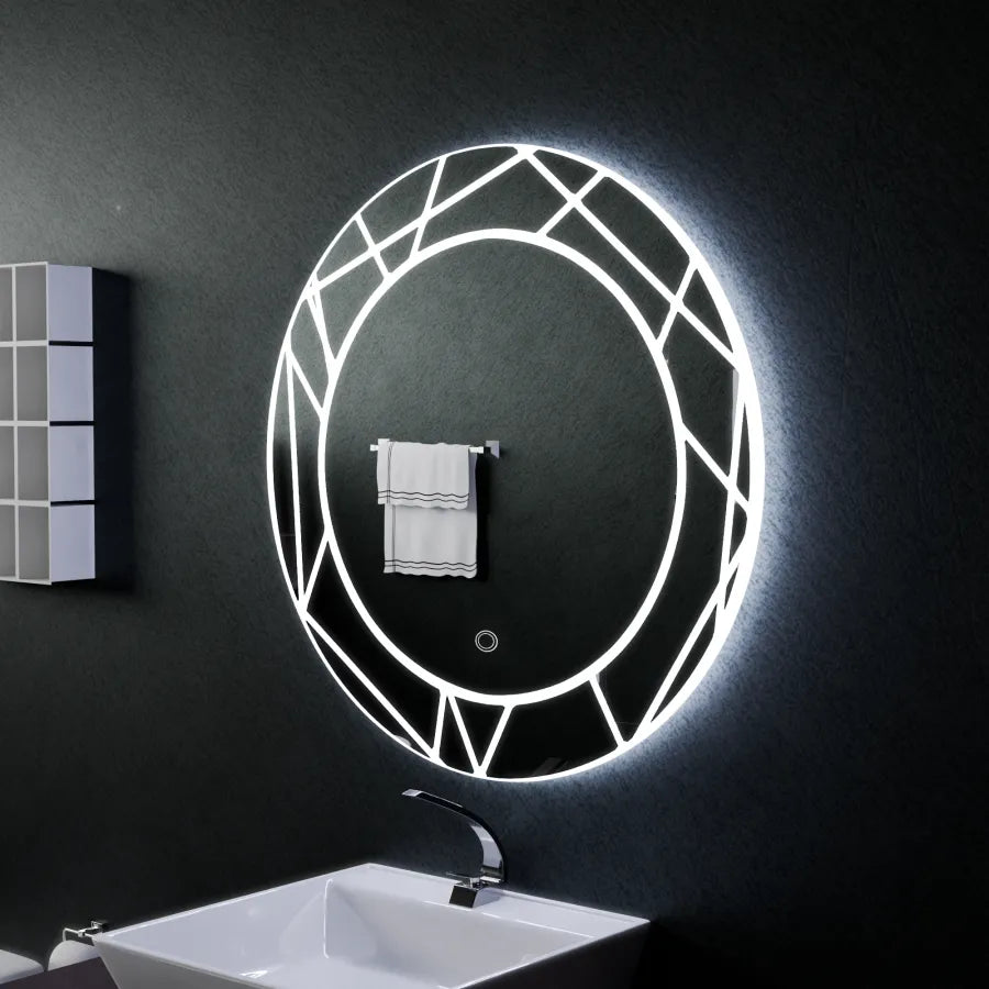 Oglinda LED Touch ASTRIX, 60cm, 6000K, Dimabila, Sistem Dezaburire Oglinzi Korman E Default Title Alessandro Design