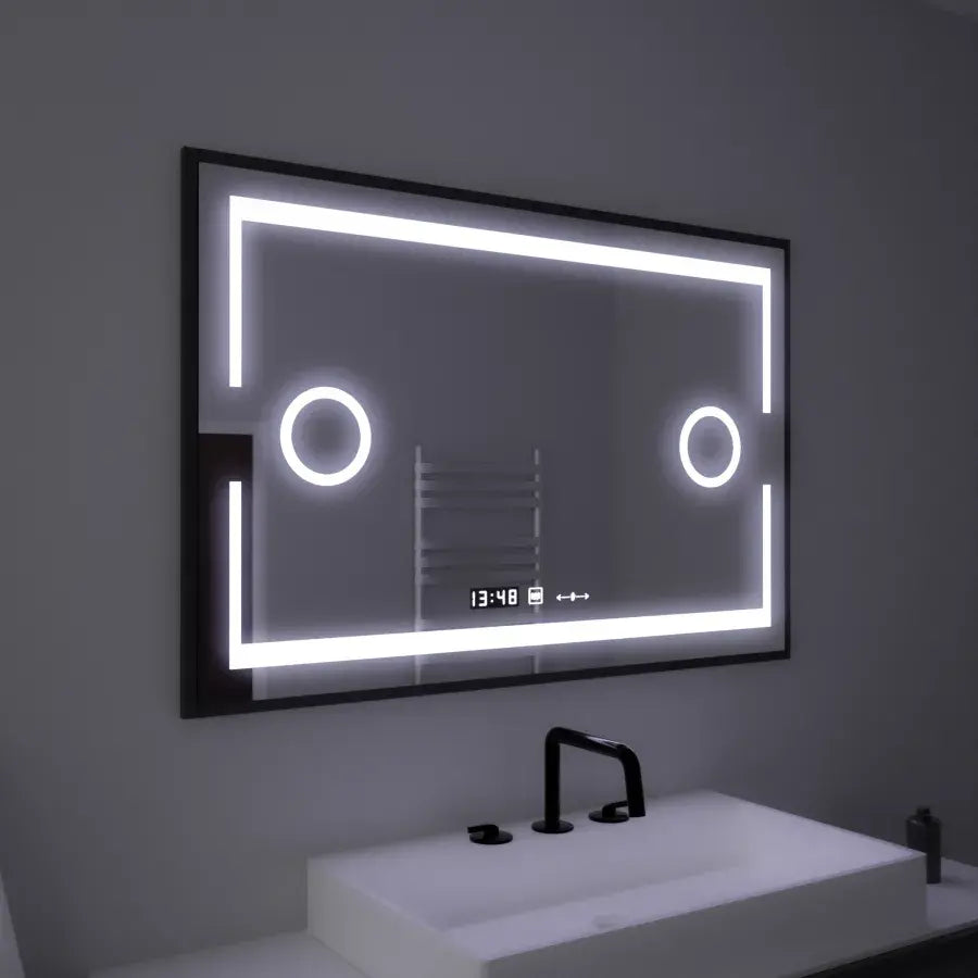 Oglinda LED Rectangulara, 120x80cm, Senzor MotionGlow Marcello, Sistem Dezaburire, Ceas & Termometru, Lupa Cosmetica, Dimabila Oglinzi Marcello Default Title Alessandro Design