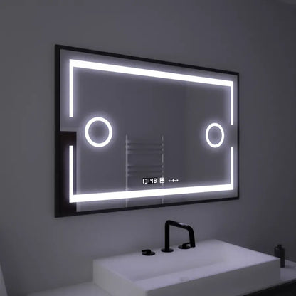 Oglinda LED Rectangulara, 120x80cm, Senzor MotionGlow Marcello, Sistem Dezaburire, Ceas & Termometru, Lupa Cosmetica, Dimabila Oglinzi Marcello Default Title Alessandro Design