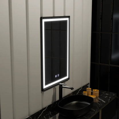 Oglinda LED Rectangulara 60x90cm EDGE Touch Sistem Dezaburire, Rama Neagra Oglinzi Korman E Default Title Alessandro Design