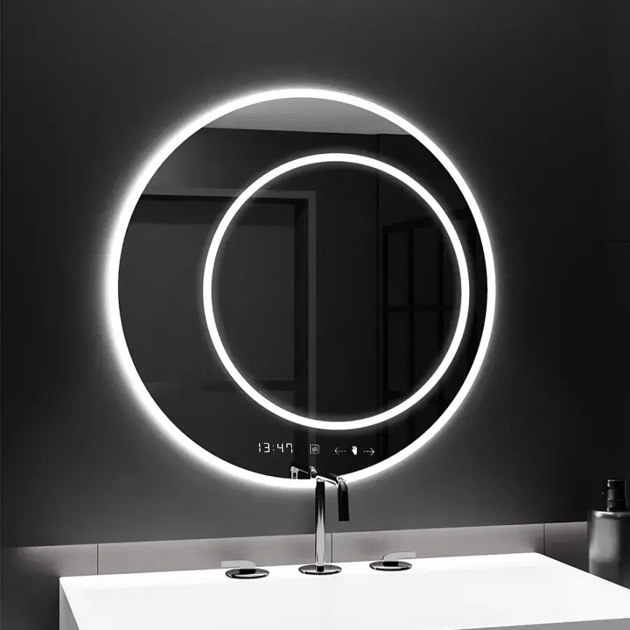 Oglinda LED Rotunda, 60cm, July Touch Marcello, Sistem Dezaburire, Ceas & Termometru, Dimabila Oglinzi Marcello Default Title Alessandro Design