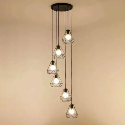 Polust Diamond Tvar, Struktur, 6x E27, čierny, kovový