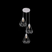 Luster v tvare diamantu, ŠTRUKTÚRA, 3xE27, biely, kovové priemyselné lustre Predvolený názov Alessandro Design