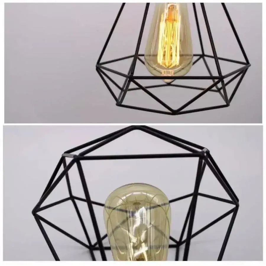 Lustra Forma Diamant, STRUKTUR, 3xE27, Negru, Metal Lustre Industrial Default Title Alessandro Design