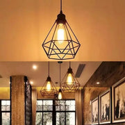 Lustra Forma Diamant, STRUKTUR, 1xE27, Negru, Metal Lustre Industrial Default Title Alessandro Design