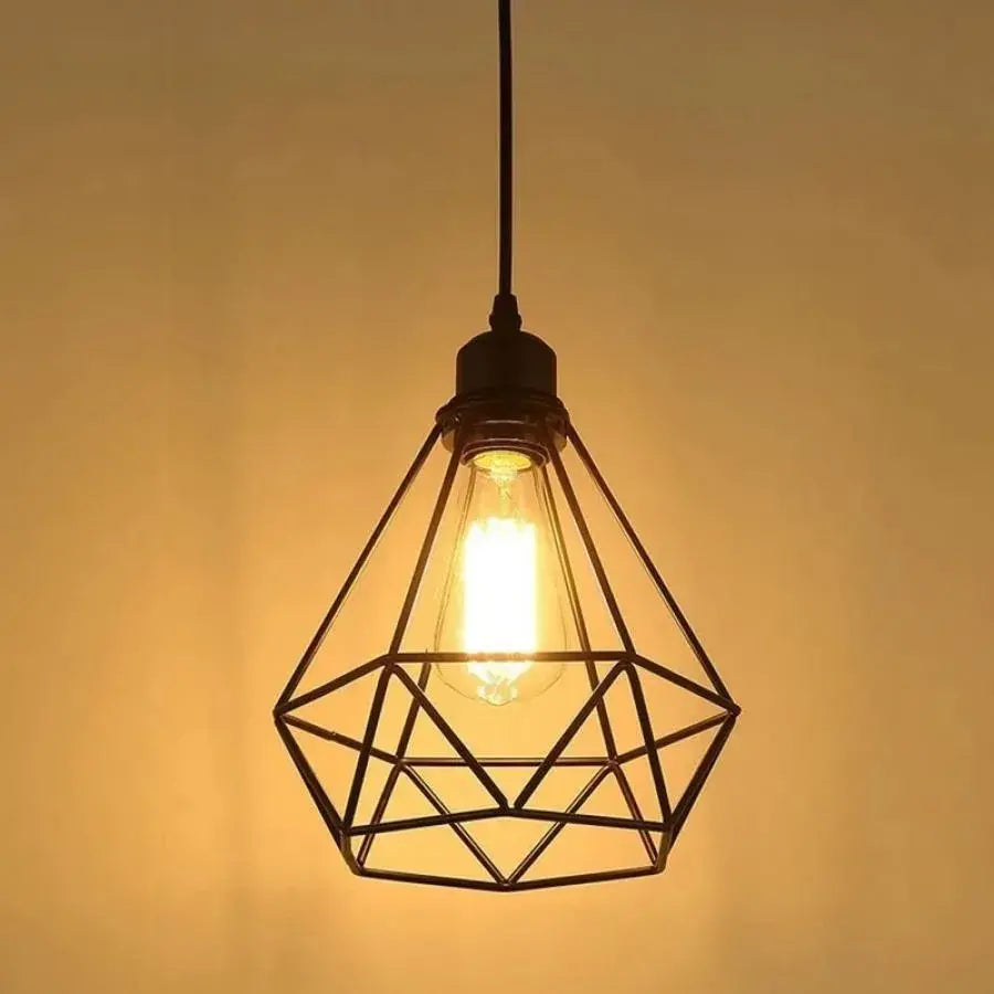 Lustra Forma Diamant, STRUKTUR, 1xE27, Negru, Metal Lustre Industrial Default Title Alessandro Design