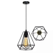 Lustra Forma Diamant, STRUKTUR, 1xE27, Negru, Metal Lustre Industrial Default Title Alessandro Design