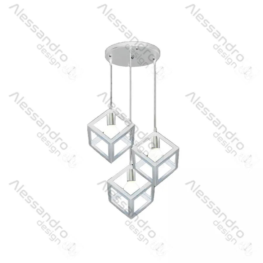 Lustra Forma Cub, STRUKTUR Cluster, 3xE27, Alb, Metal Lustre Industrial Default Title Alessandro Design
