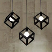 Luster v tvare kocky, STRUKTUR Linear Trio, 3x E27, čierny, kovový lesk Industrial Default Title Alessandro Design