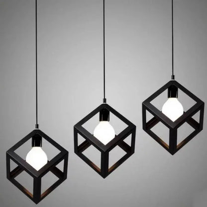 Luster v tvare kocky, STRUKTUR Linear Trio, 3x E27, čierny, kovový lesk Industrial Default Title Alessandro Design