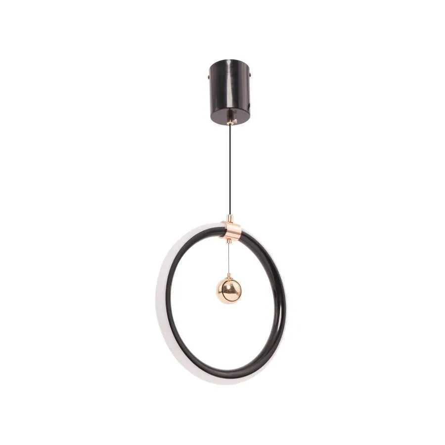 Pendul LED HAL 24W, lumina Rece/Calda/Neutra, Negru Auriu Lucios, Inaltime Reglabila Lustre Moderne Default Title Alessandro Design