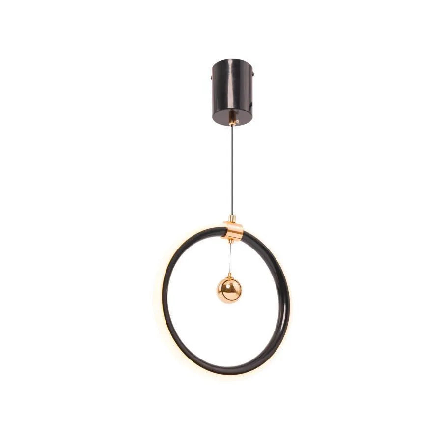 Pendul LED HAL 24W, lumina Rece/Calda/Neutra, Negru Auriu Lucios, Inaltime Reglabila Lustre Moderne Default Title Alessandro Design