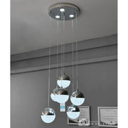 Lustra LED suspendata cu telecomanda JEREMIAS 63W, 6 Elemente, lumina Rece/Calda/Neutra, Dimabila, Argintiu, Inaltime Reglabila Lustre Moderne Default Title Alessandro Design