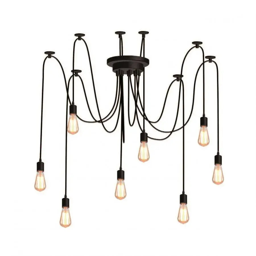 Lustra Kappa 8xE27, Negru, Metal, 730/8 Lustre cu bec moderne Default Title Alessandro Design