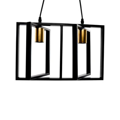 Pendul Patrisi 2x E27 Negru Lustre Industrial Default Title Alessandro Design