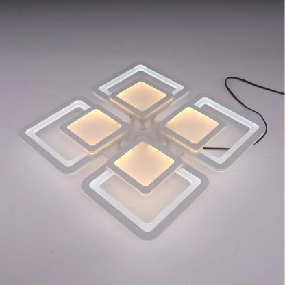 Lustra LED cu telecomanda SUSAN 96W, 4 Patrate, lumina Rece/Calda/Neutra, Dimabila, Alb Lustre LED cu Telecomanda Default Title Alessandro Design