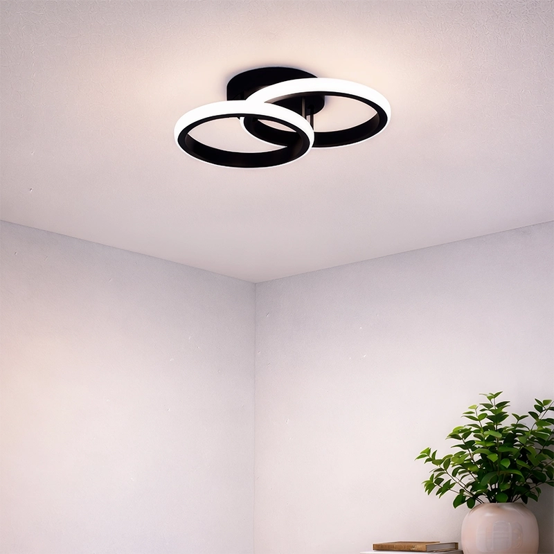 Lustra LED VERTEX CIRCULA 21W, 2 Cercuri, Rame Metalice, lLumina Rece/Calda/Neutra 3000K/4000K/6000K, Negru, Metal Lustre LED Default Title Alessandro Design