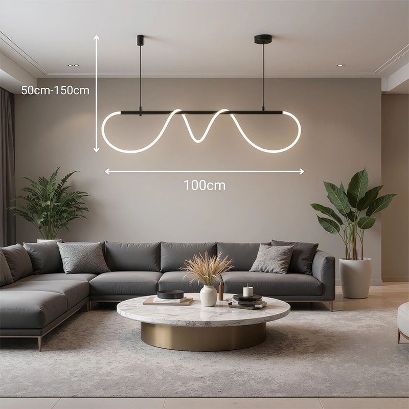 Lustra LED DIVINO cu Tub Silicon Flexibil – 24W, Lumina Reglabila, Negru Mat Lustre Moderne Default Title Alessandro Design