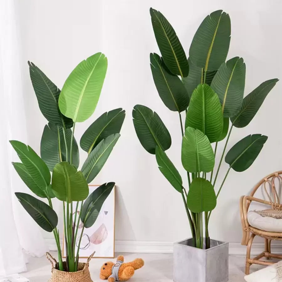 Planta Artificiala Pasarea Paradisului (Strelitzia Nicolai), 16 Frunze, fara Ghiveci, 180cm Verde Plante Artificiale Interioare Default Title Alessandro Design