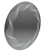 LED okrúhle zrkadlo 60 cm, Flusso Touch, Demister System, Stmievateľné