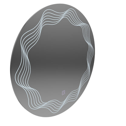 LED okrúhle zrkadlo 60 cm, Flusso Touch, Demister System, Stmievateľné