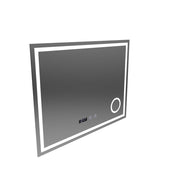 NIVERA LED dotykový systém odhmlievania zrkadla, hodiny a teplota Kozmetická lupa 80x60 cm