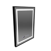 Obdĺžnikové LED zrkadlo, 60x80cm, Verite Majeste Noir Motion Glow Marcello, Demister System, Hodiny & Teplomer, Stmievateľné