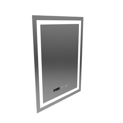 Obdĺžnikové LED zrkadlo, 60x80cm, Verite MotionGlow Marcello, Demister System, Hodiny & Teplomer, Stmievateľné