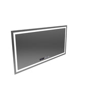 Obdĺžnikové LED zrkadlo, 120x60cm, Verite MotionGlow Marcello, Demister System, Hodiny & Teplomer, Stmievateľné