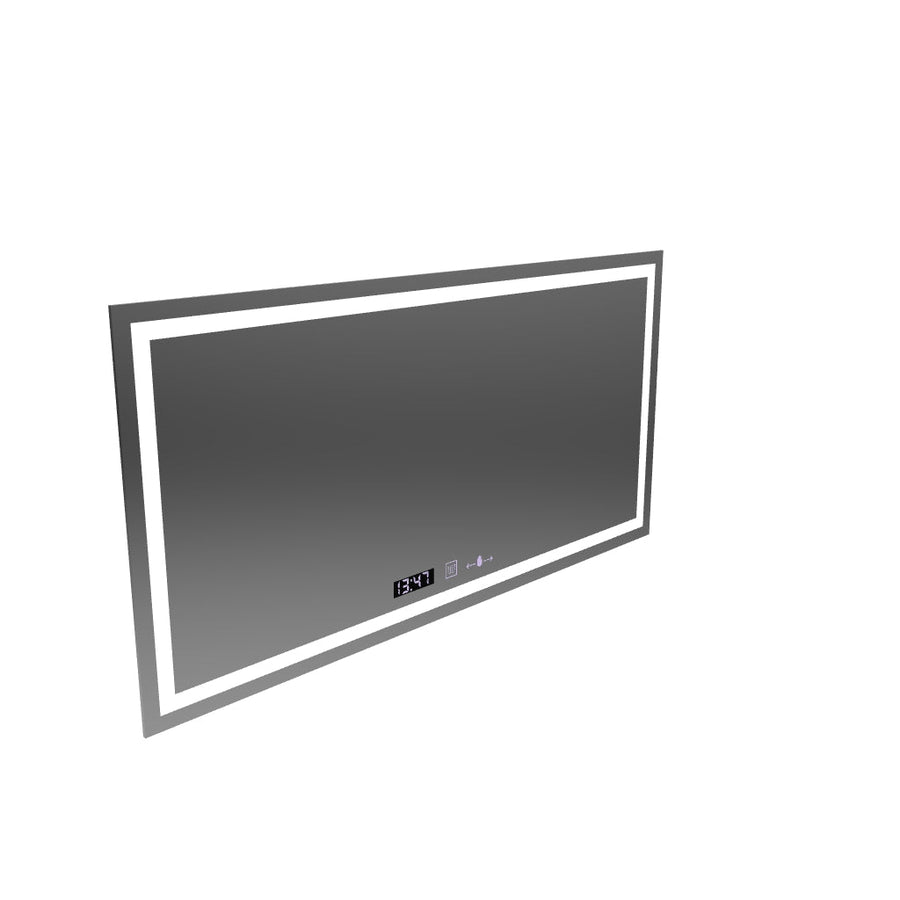 Obdĺžnikové LED zrkadlo, 120x60cm, Verite MotionGlow Marcello, Demister System, Hodiny & Teplomer, Stmievateľné