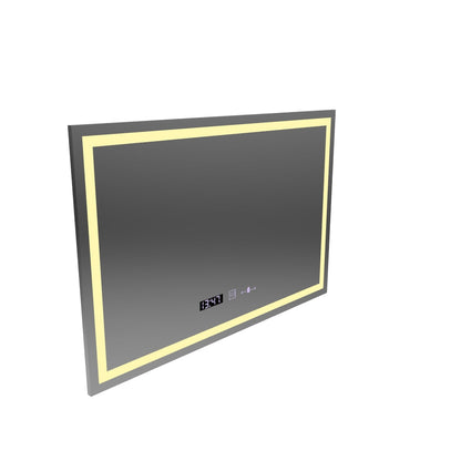 Obdĺžnikové LED zrkadlo 120x80 cm Vérité MotionGlow Marcello, Demister System, Hodiny & Teplomer, Stmievateľné