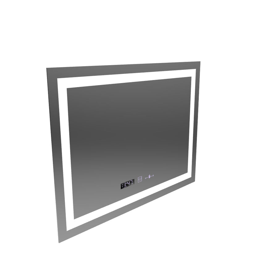 Obdĺžnikové LED zrkadlo, 80x60cm, Verite MotionGlow Marcello, Demister System, Hodiny & Teplomer, Stmievateľné