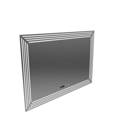 Obdĺžnikové LED zrkadlo, 120x80cm, Venezia Sensor MotionGlow Marcello, Demister System, Hodiny & Teplomer, Stmievateľné