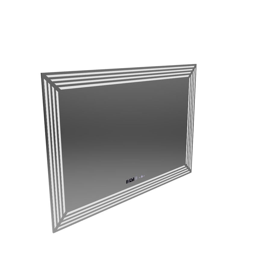 Obdĺžnikové LED zrkadlo, 120x80cm, Venezia Sensor MotionGlow Marcello, Demister System, Hodiny & Teplomer, Stmievateľné