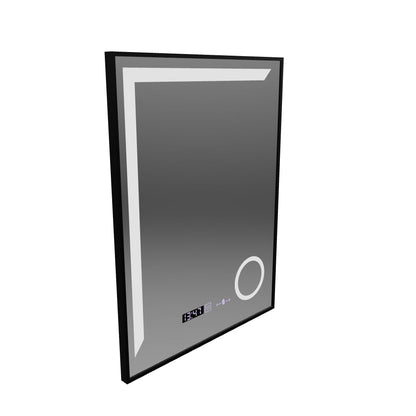 LED zrkadlo Francesca MotionGlow Snímač 60x80 cm Teplé/studené/Neutrálne svetlo Stmievateľný rám Čierny kartáčovaný systém odhmlievania Teplomer Hodiny Marcello Funghi Collection